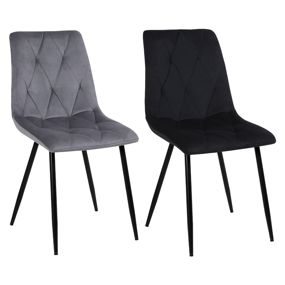 Grey diamond pattern back dining chair